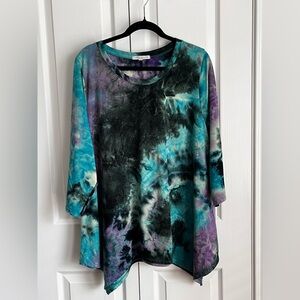 GREEN ENVELOPE WOMENS TOP, MULTICOLORED, SIZE 2X